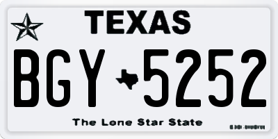 TX license plate BGY5252