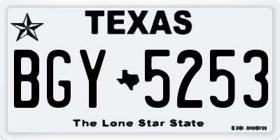 TX license plate BGY5253