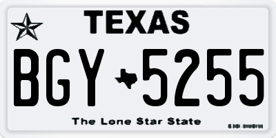 TX license plate BGY5255