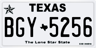 TX license plate BGY5256