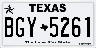 TX license plate BGY5261