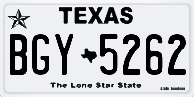TX license plate BGY5262