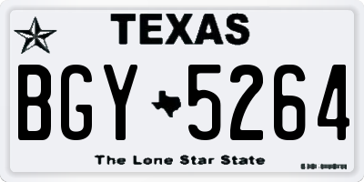 TX license plate BGY5264