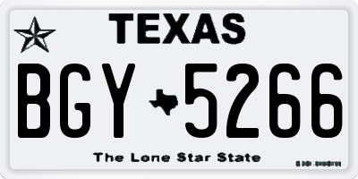 TX license plate BGY5266