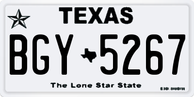 TX license plate BGY5267