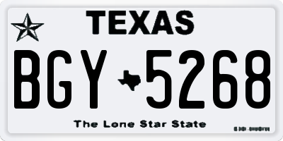 TX license plate BGY5268