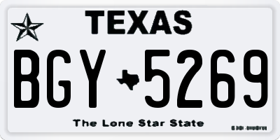 TX license plate BGY5269
