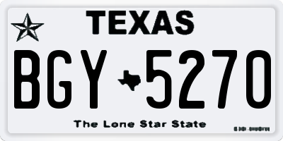 TX license plate BGY5270