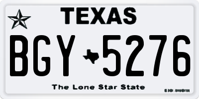 TX license plate BGY5276