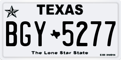 TX license plate BGY5277