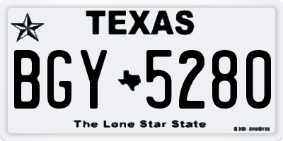 TX license plate BGY5280