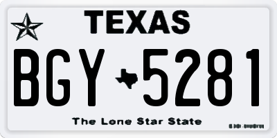 TX license plate BGY5281