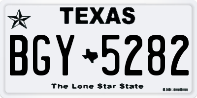 TX license plate BGY5282