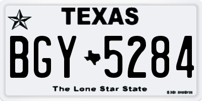 TX license plate BGY5284