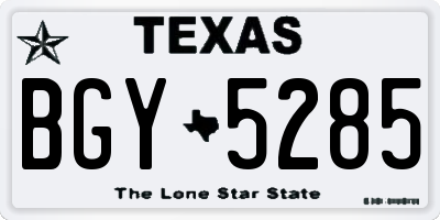 TX license plate BGY5285