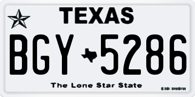 TX license plate BGY5286