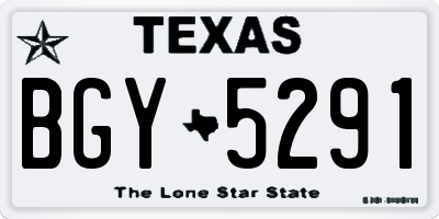 TX license plate BGY5291