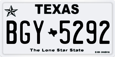 TX license plate BGY5292