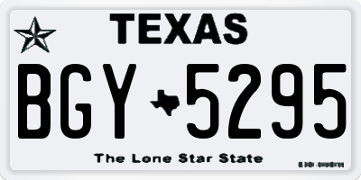 TX license plate BGY5295