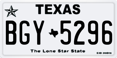 TX license plate BGY5296