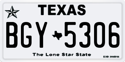 TX license plate BGY5306