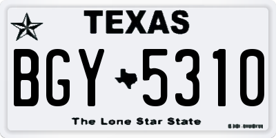 TX license plate BGY5310