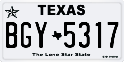 TX license plate BGY5317