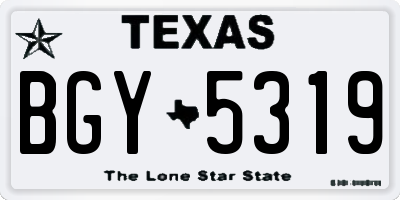 TX license plate BGY5319