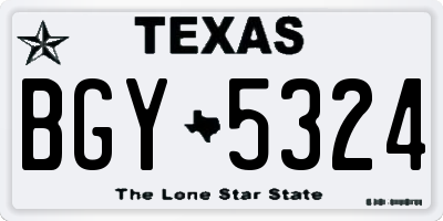TX license plate BGY5324