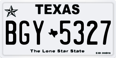 TX license plate BGY5327