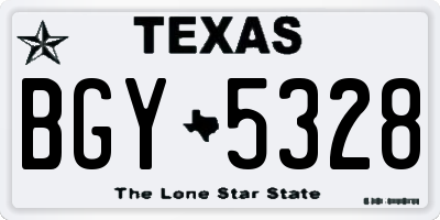 TX license plate BGY5328