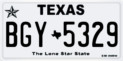 TX license plate BGY5329