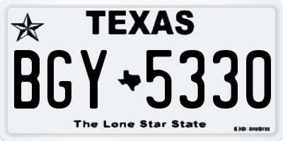 TX license plate BGY5330