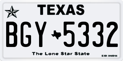 TX license plate BGY5332