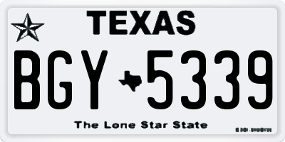 TX license plate BGY5339