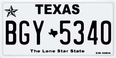 TX license plate BGY5340