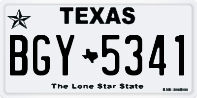 TX license plate BGY5341