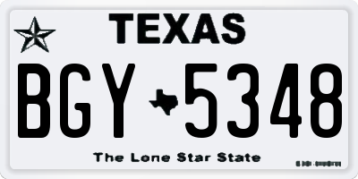 TX license plate BGY5348