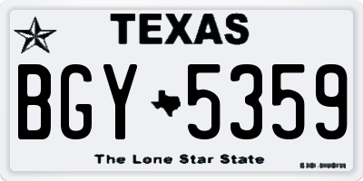 TX license plate BGY5359