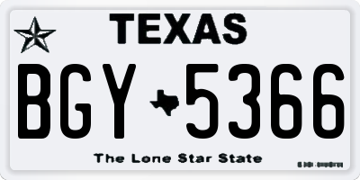 TX license plate BGY5366