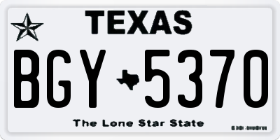 TX license plate BGY5370