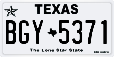 TX license plate BGY5371