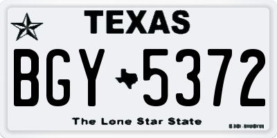 TX license plate BGY5372