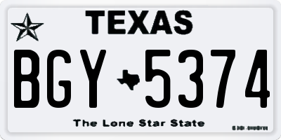 TX license plate BGY5374