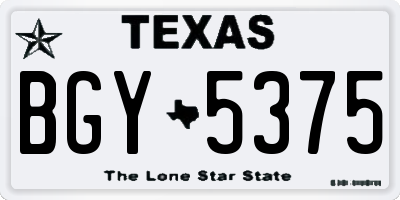 TX license plate BGY5375