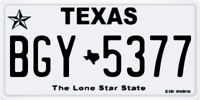 TX license plate BGY5377