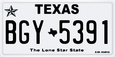 TX license plate BGY5391