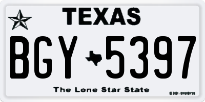 TX license plate BGY5397