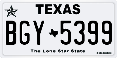 TX license plate BGY5399