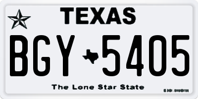 TX license plate BGY5405